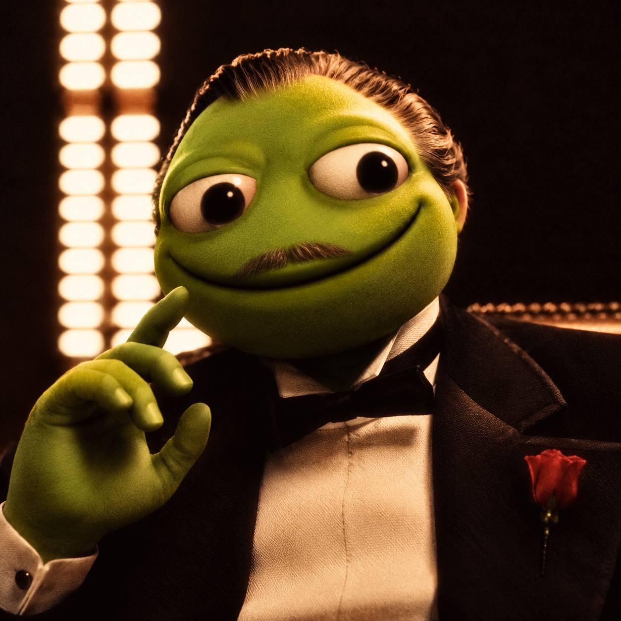TOAD The Godfather — the Don, in black tuxedo with a red rose